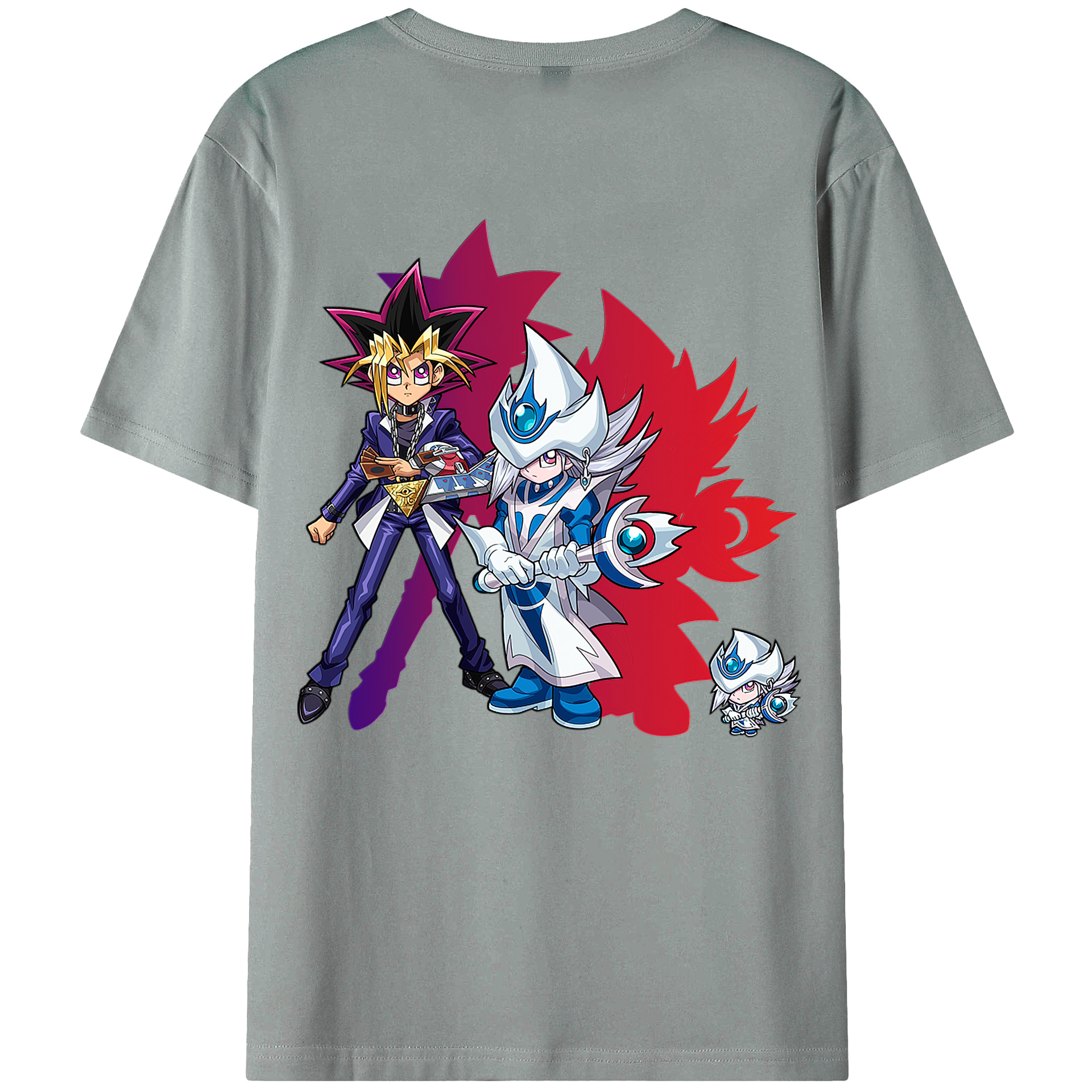 （画像用） 遊☆戯☆王 Yu-Gi-Oh! 綿100％ メンズ半袖Tシャツ（バックプリント） 通気性